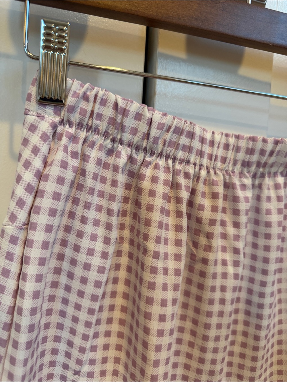 A’ltard State XS Lavender Gingham Ruffle Mini Skirt Made in USA - Picture 6 of 11